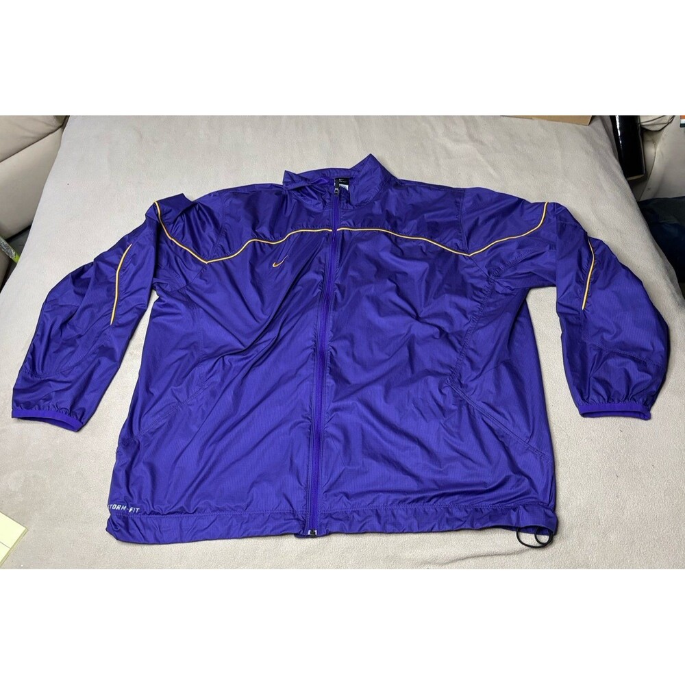 Nike Jacket Mens 2XL Purple Yellow Storm-FIT Insulated Full Zip Windbreaker